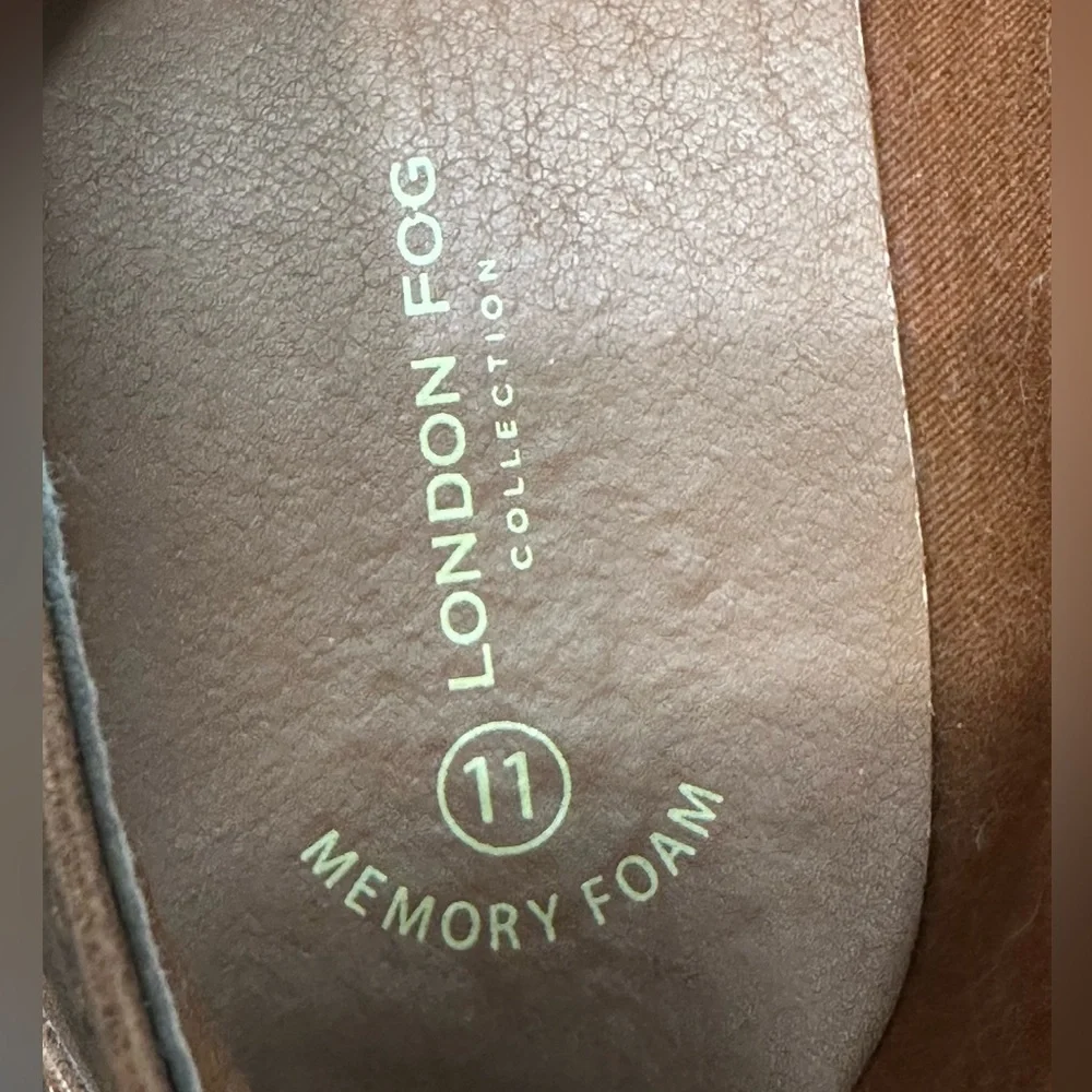 London Fog Blackburn Tan Men’s Chukka Faux Leather Memory Foam Size 11